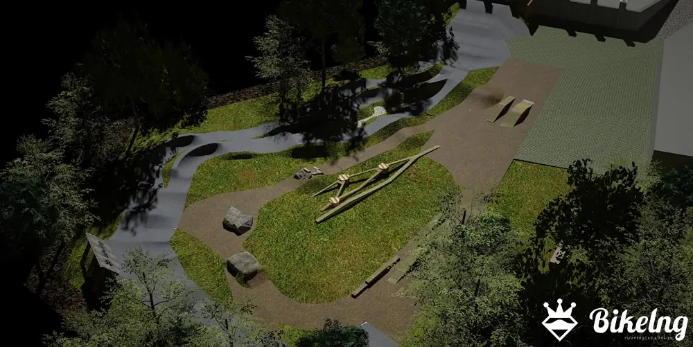 3D vizualizácia pumptracku pri ihrisku